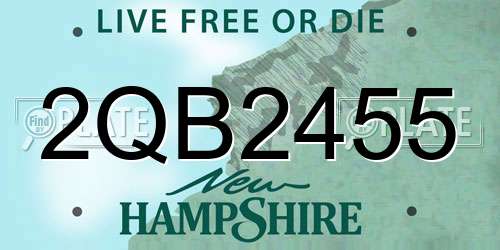 2QB2455 New Hampshire License Plate