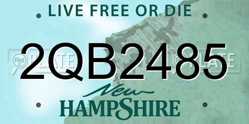 2QB2485 New Hampshire License Plate
