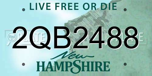 2QB2488 New Hampshire License Plate