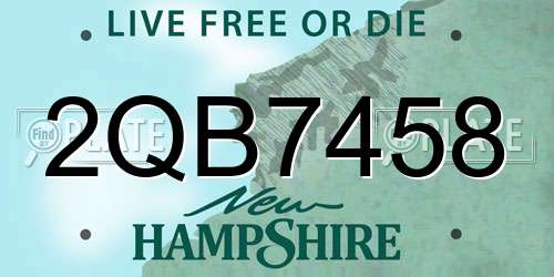 2QB7458 New Hampshire License Plate
