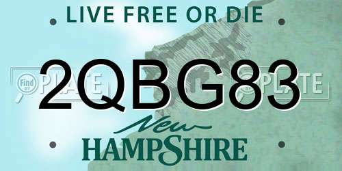 2QBG83 New Hampshire License Plate