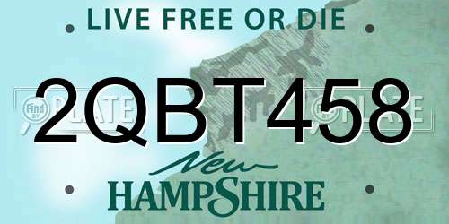 2QBT458 New Hampshire License Plate