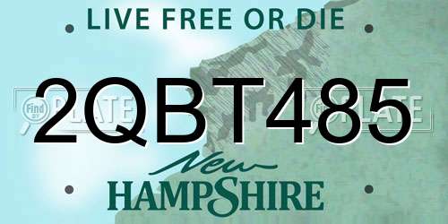 2QBT485 New Hampshire License Plate