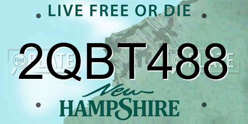 2QBT488 New Hampshire License Plate