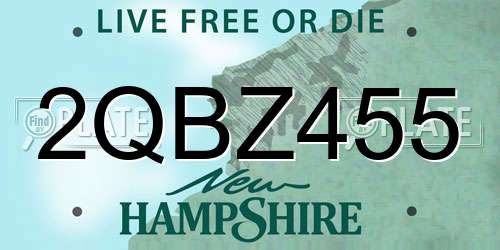 2QBZ455 New Hampshire License Plate