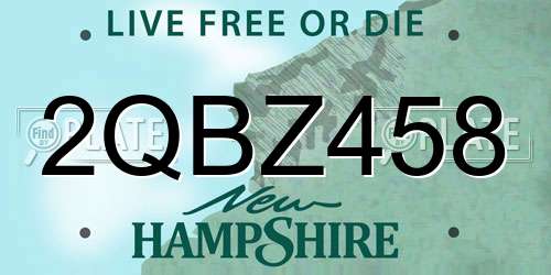 2QBZ458 New Hampshire License Plate