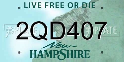 2QD407 New Hampshire License Plate