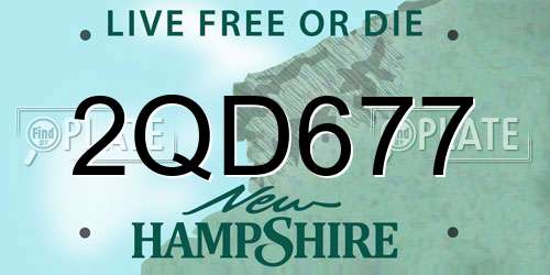 2QD677 New Hampshire License Plate