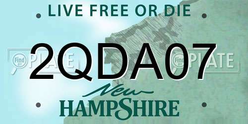 2QDA07 New Hampshire License Plate