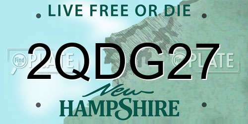 2QDG27 New Hampshire License Plate