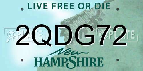 2QDG72 New Hampshire License Plate