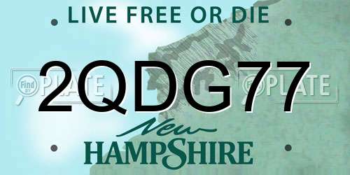 2QDG77 New Hampshire License Plate