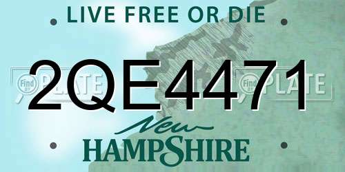 2QE4471 New Hampshire License Plate