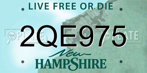 2QE975 New Hampshire License Plate