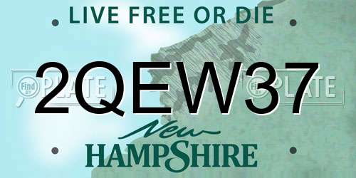 2QEW37 New Hampshire License Plate