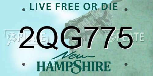 2QG775 New Hampshire License Plate