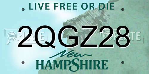 2QGZ28 New Hampshire License Plate