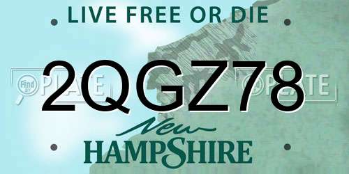 2QGZ78 New Hampshire License Plate
