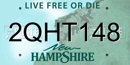 2QHT148 New Hampshire License Plate