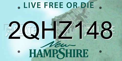 2QHZ148 New Hampshire License Plate