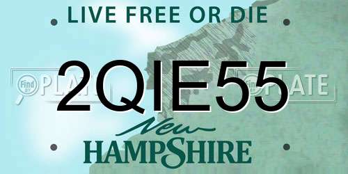 2QIE55 New Hampshire License Plate