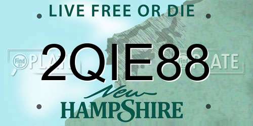 2QIE88 New Hampshire License Plate