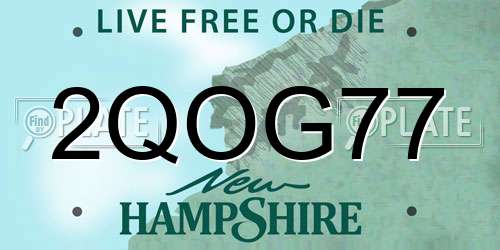 2QOG77 New Hampshire License Plate