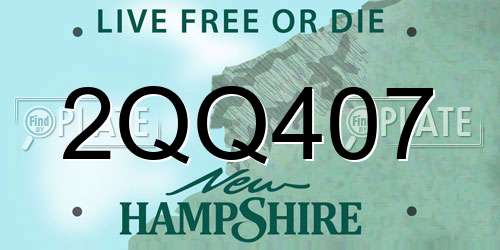 2QQ407 New Hampshire License Plate