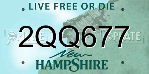 2QQ677 New Hampshire License Plate