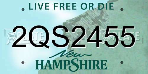 2QS2455 New Hampshire License Plate