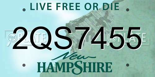 2QS7455 New Hampshire License Plate