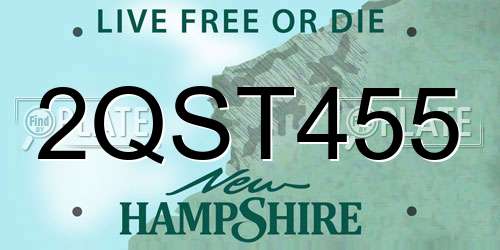 2QST455 New Hampshire License Plate