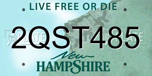2QST485 New Hampshire License Plate
