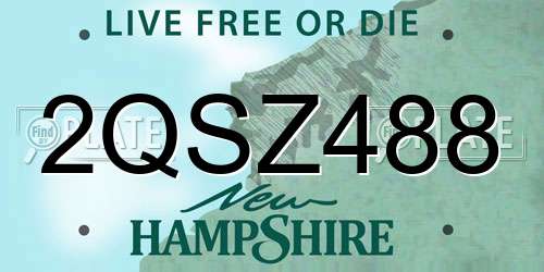 2QSZ488 New Hampshire License Plate