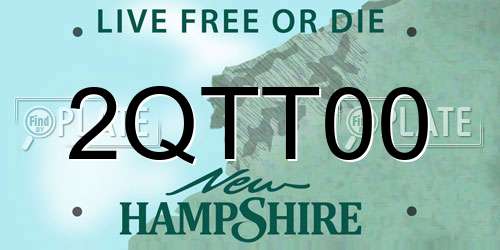 2QTT00 New Hampshire License Plate