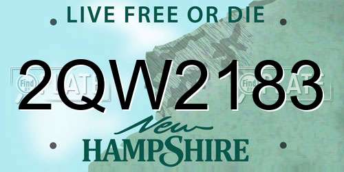2QW2183 New Hampshire License Plate