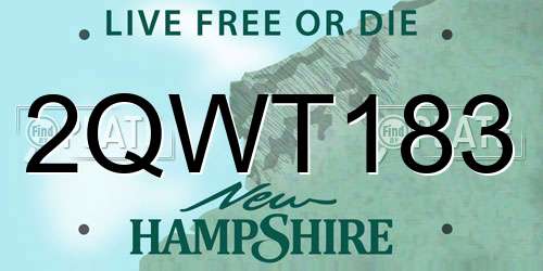 2QWT183 New Hampshire License Plate