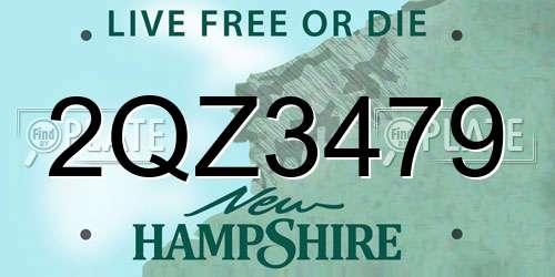 2QZ3479 New Hampshire License Plate
