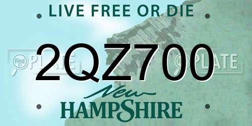 2QZ700 New Hampshire License Plate
