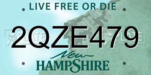 2QZE479 New Hampshire License Plate