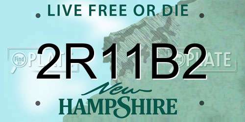 2R11B2 New Hampshire License Plate