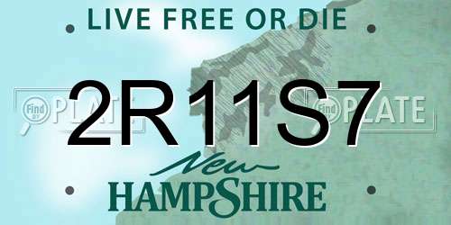 2R11S7 New Hampshire License Plate