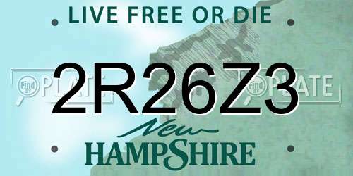 2R26Z3 New Hampshire License Plate