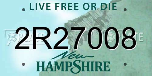 2R27008 New Hampshire License Plate