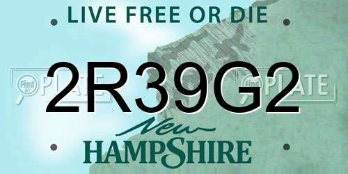 2R39G2 New Hampshire License Plate