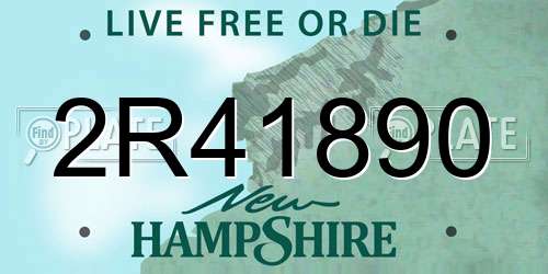 2R41890 New Hampshire License Plate