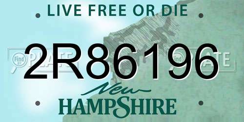 2R86196 New Hampshire License Plate