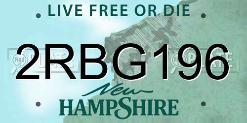 2RBG196 New Hampshire License Plate