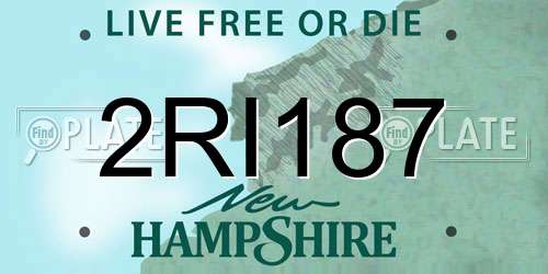 2RI187 New Hampshire License Plate