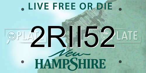 2RII52 New Hampshire License Plate